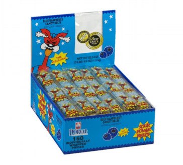 Sour Power Belts – Blue Raspberry, Wrapped, 150 Count Display Box logo