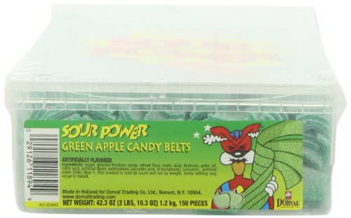 Sour Power Green Apple Belts, 150-count Tubs (Pack of 2) logo