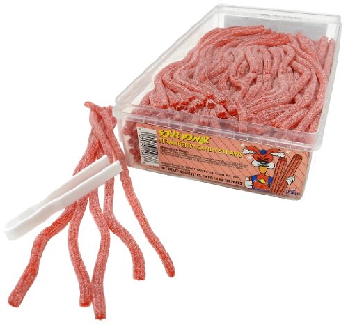Sour Power Strawberry Straws,49.4 Ounce, 200-count Tubs (Pack of 2) logo