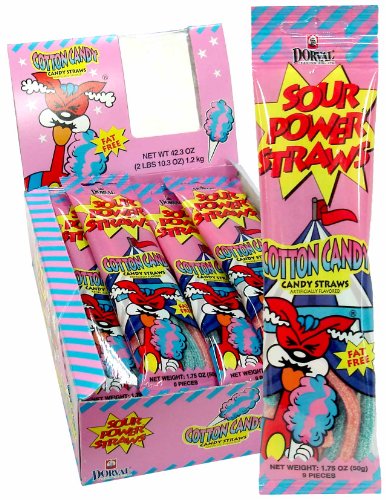 Sour Power Straws, Cotton Candy, 1.75 Ounce (Pack of 24) logo