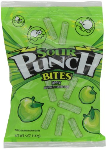 Sour Punch Bites Zappin’ Apple, 5 ounce Bags (Pack of 12) logo