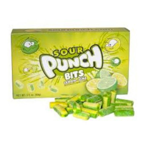 Sour Punch Bits Lemon Lime 3.5 Ounce Theater Size Pack 1 Box logo