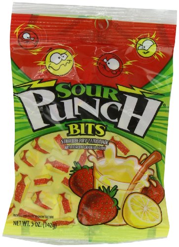 Sour Punch Bits Strawberry-lemonade, 5 ounce Bags (Pack of 12) logo