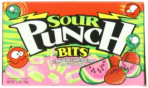 Sour Punch Bits Strawberry-watermelon, 3.5 ounce Theater Boxes (Pack of 12) logo