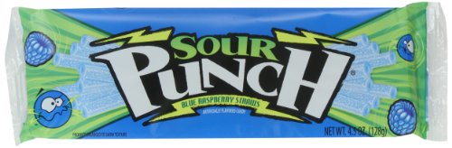 Sour Punch King Size Straws-blue Raspberry, 4.5 ounce (Pack of 12) logo