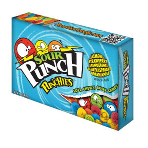 Sour Punch Punchies 3.5 Ounce Theater Size Pack 1 Box logo