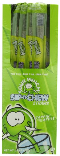 Sour Punch Sip-n-chew Straws Apple, 1 ounce Straws (Pack of 30) logo