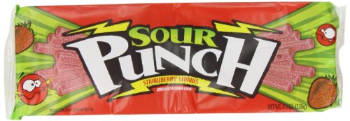 Sour Punch Strawberry, 4.5 ounce Bags (Pack of 12) logo