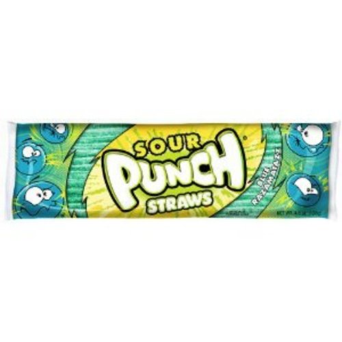 Sour Punch Straws Blue Raspberry 4.5 Ounce Theater Size Pack 1 Tray logo