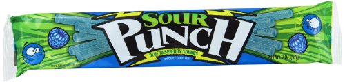 Sour Punch Straws, Blue Razamatazz, 2 ounce Packages (Pack of 24) logo