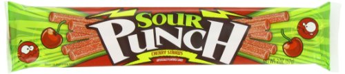 Sour Punch Straws, Cherry, 2 ounce Packages (Pack of 24) logo