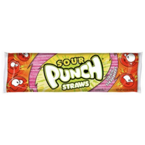 Sour Punch Straws Strawberry 4.5 Ounce Theater Size Pack 1 Tray logo