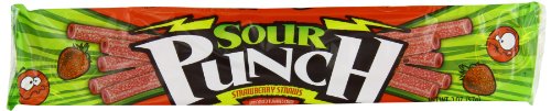 Sour Punch Straws, Strikin’ Strawberry, 2 ounce Packages (Pack of 24) logo