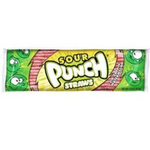 Sour Punch Straws Watermelon 4.5 Ounce Theater Size Pack 1 Tray logo