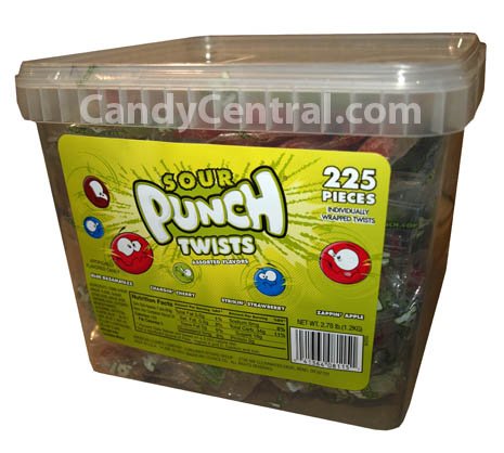 Sour Punch Twists 4, flavor Tub, 225 Ct logo