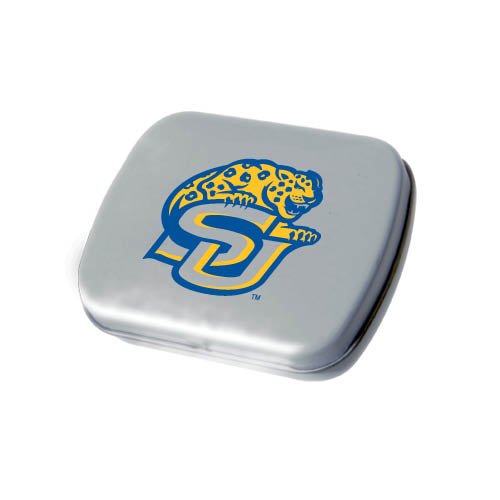 Southern University Silver Rectangular Peppermint Tin ‘su W/jaguar’ logo