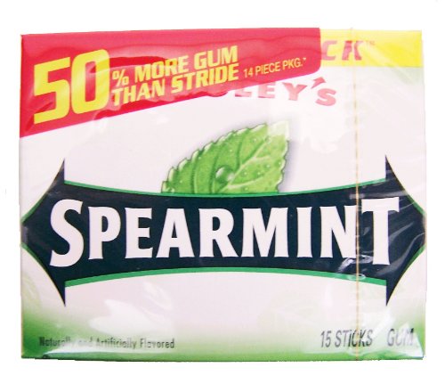 Spearmint Gum Slim Pack 15 Stick, 10 Ct Size, 12 Pack logo