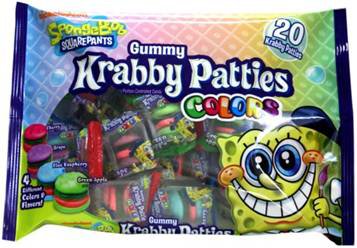 Spongebob Gummy Krabby Patties Candy Colors, 20 Krabby Patties logo