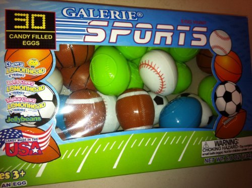 Sports Balls Easter Egg Hunt, Plastic Eggs Filled With Lemonhead and Jelly Bean Candy logo