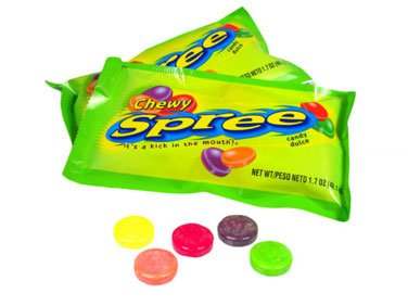 Spree Chewy – Assorted Flavors, 1.7 Ounce Pouch, 24 Count logo