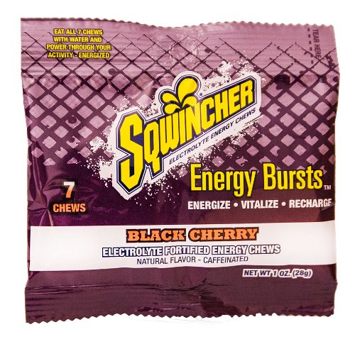 Sqwincher 010372-bc 7 Chews Electrolyte Fortified Energy Burst Pouch, Black Cherry Flavor (box Of 12) logo