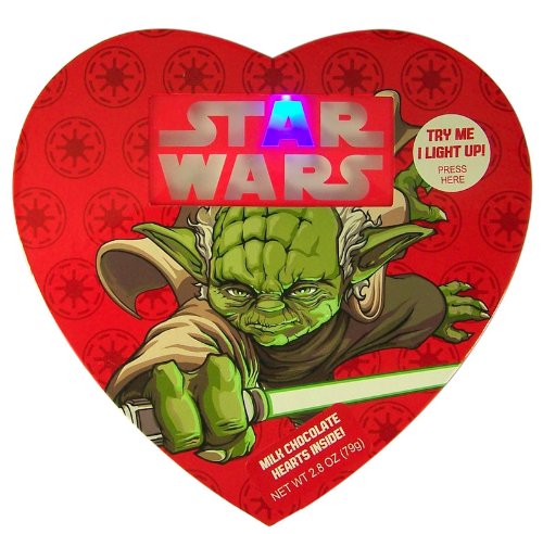 Star Wars Character Jedi Yoda Light Up Candy Box With Milk Chocolate Heart Candies logo