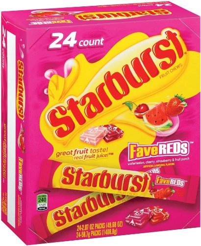 Starburst Feve Reds Fruit Chews Candy (Pack of 24) logo