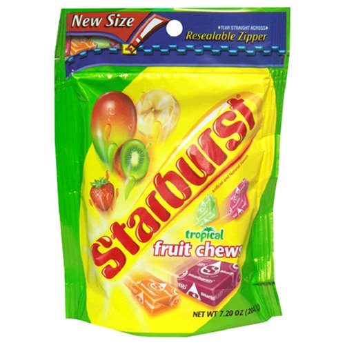 Starburst Fruit Chews, Tropical, 7.20 ounce Bags (Pack of 12) logo