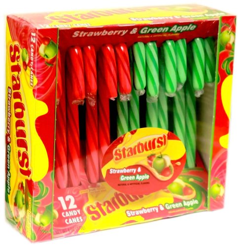 Starburst Strawberry & Green Apple Candy Canes 12ct. logo