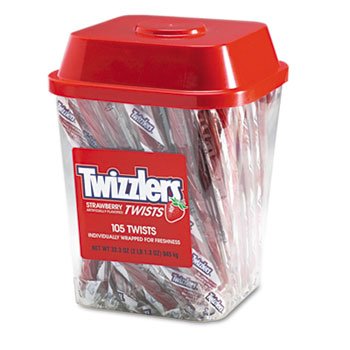 Strawberry Twizzlers Licorice, Individually Wrapped, 2lb Tub, 51902 logo