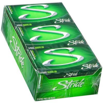 Stride Gum, Individually Wrapped, 12/bx, Spearmint logo