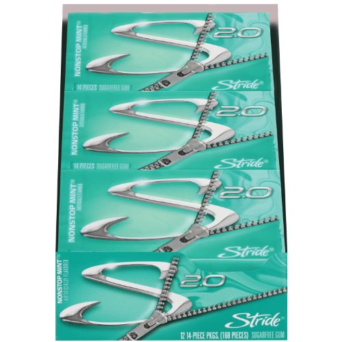 Stride Gum, Nonstop Mint, 14-piece Packs (Pack of 12) logo