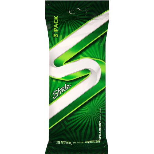 Stride Gum, Spearmint (3-pack), 14-piece Packs (Pack of 5) logo