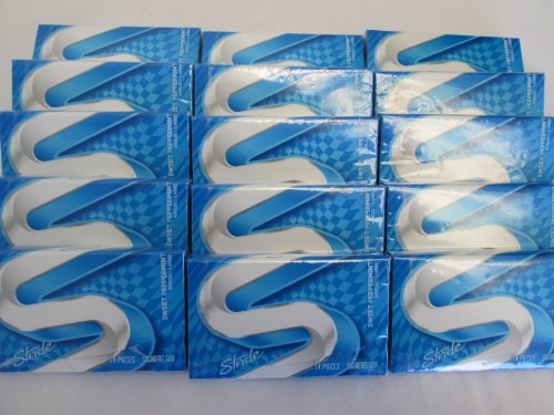 Stride Gum Sweet Peppermint Artificial Flavored Sugarfree Chewing Gum – 15 Pack 14 Pieces (210 Pieces Total) logo