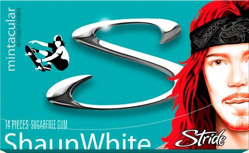 Stride Mintacular Shaun White Limited Edition Sugarfree Chewing Gum Twelve 14-piece Packs logo