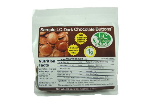 Sugar Free Dark Chocolate Buttons (6 Pack) logo