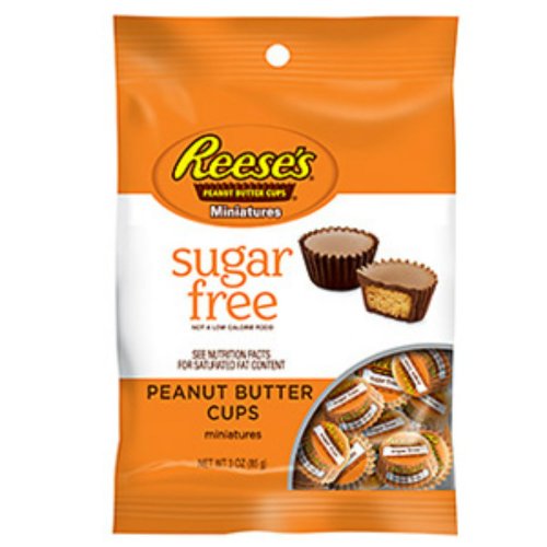 Sugar Free Mini Reeses Peanut Butter Cups 3 Ounce Theater Size Pack 1 Bag logo