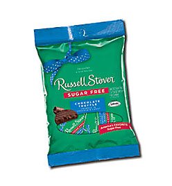 Sugar Free Peg Bag Candy, Chocolate Truffle Discs, 3 Oz. Bag logo