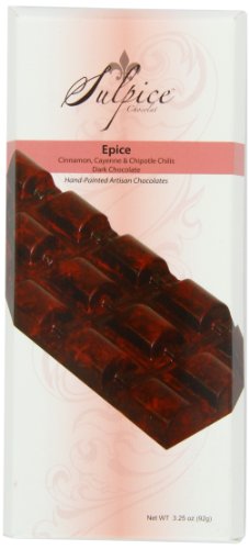 Sulpice Chocolat Epice Hand Painted Dark Chocolate Bar With Cinnamon, Cayenne and Chipotle Chilies, 3.25 Ounce logo