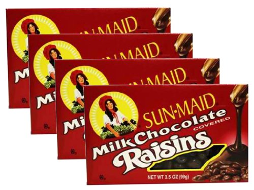 Sunmaid Milk Chocolate Raisins 4pcs 3.5oz logo