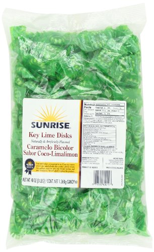 Sunrise Confections Key Disks Hard Candy, Lime, 3-pound logo