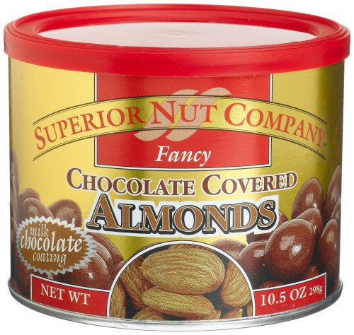 Superior Nut Fancy Chocolate Covered Almonds, 10.5 ounce Canisters (Pack of 6) logo