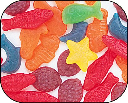 Swedish Fish Aqua Life Gummi Gummy Candy 1 Pound Bag logo