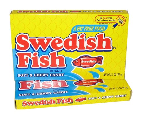Swedish Fish, Theater Box, 3.1oz Box (Pack of 12) logo
