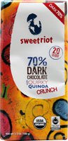 Sweetriot 70% Dark Chocolate Bar With Quirky Quinoa Crunch Organic — 3.5 Oz logo