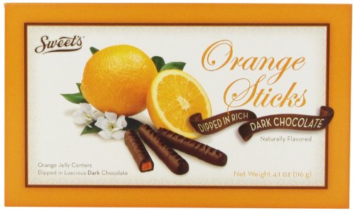 Sweet’s Candy Company Chocolate Orange Sticks Dark Theater Box, 4.1 ounce (Pack of 6) logo