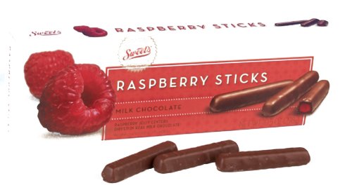 Sweet’s Candy Company Chocolate Raspberry Sticks, Milk, 10.5-ounce logo