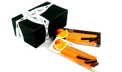 Sweet’s Dark and Milk Orange Chocolate Sticks, 2- 10.5oz In Gift Box logo