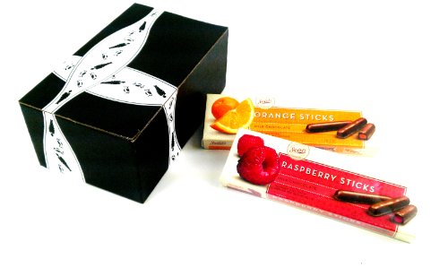 Sweet’s Milk Chocolate Sticks Covered Rasberry and Orange Jelly, 2- 10.5oz In Gift Box logo