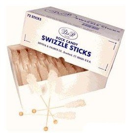 Swizzle Sticks ~ Rock Candy ~ White ~ 72 Count Bulk – Unwrapped logo